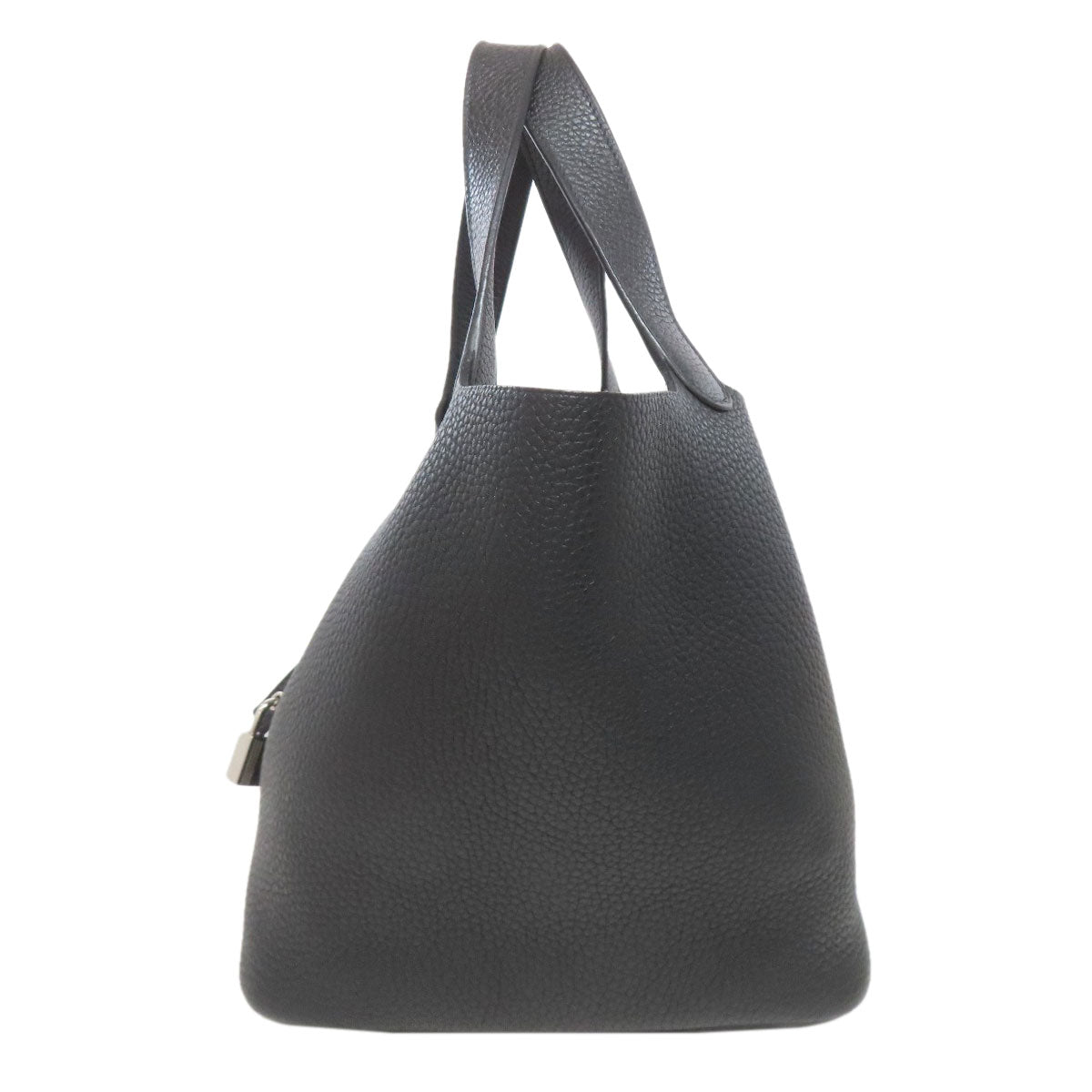 Taurillon Clemence Picotin Lock Mm Silvermetal Black Travel Bag