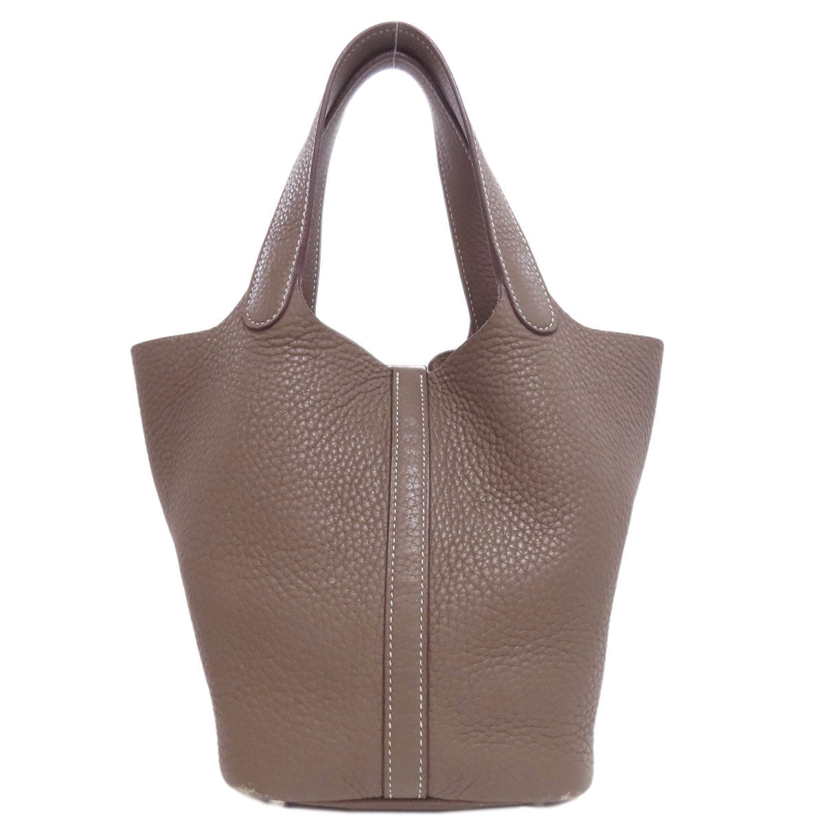 Taurillon Clemence Picotin Lock Pm Etoupe Silvermetal Beige Travel Bag Etoupe Silvermetal