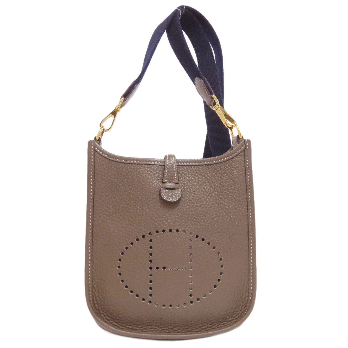 Hermes Shoulder Bag Taurillon Clemence Evelyn Amazone Etoupe Metal Beige Gold