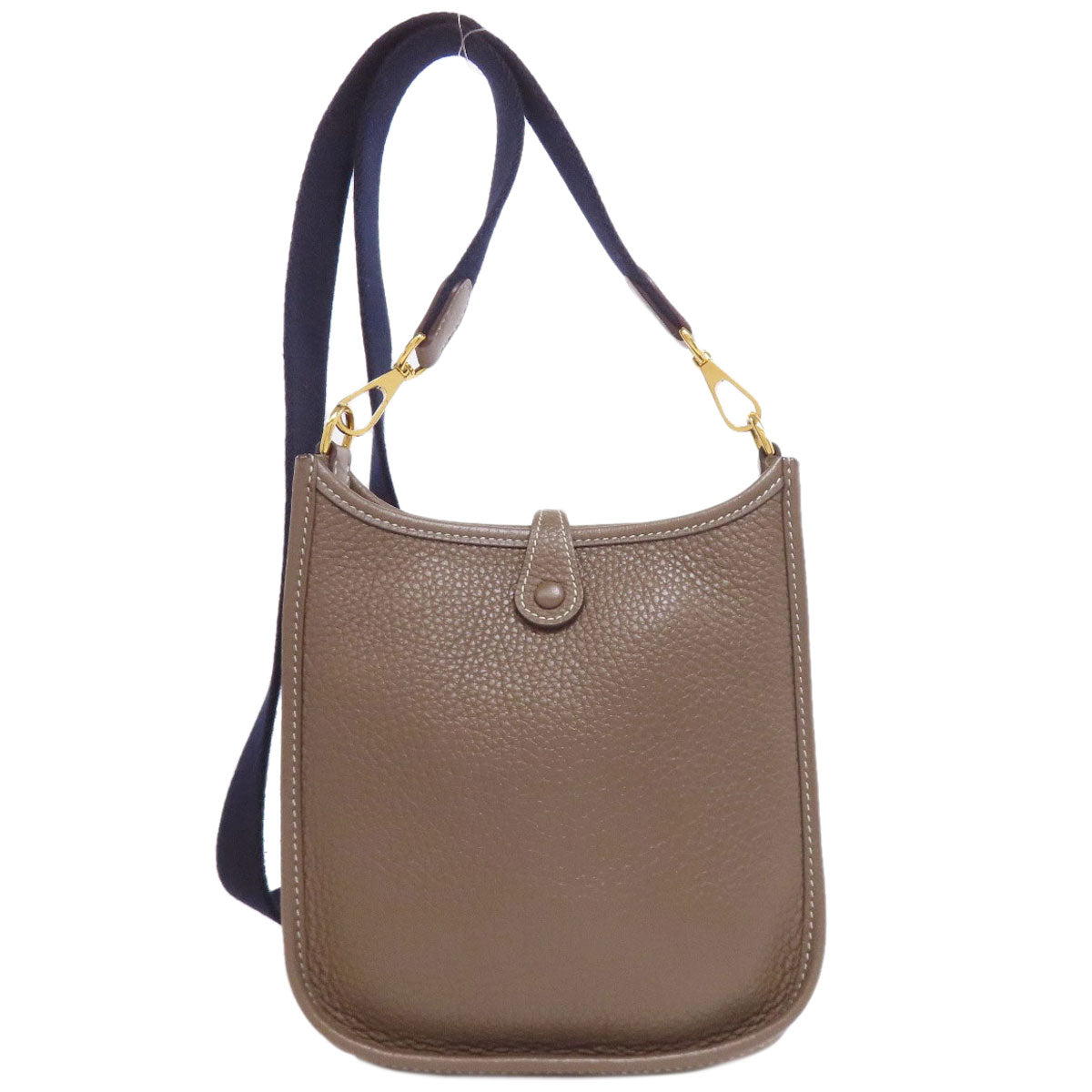 Shoulder Bag Taurillon Clemence Evelyn Amazone Etoupe Beige Gold