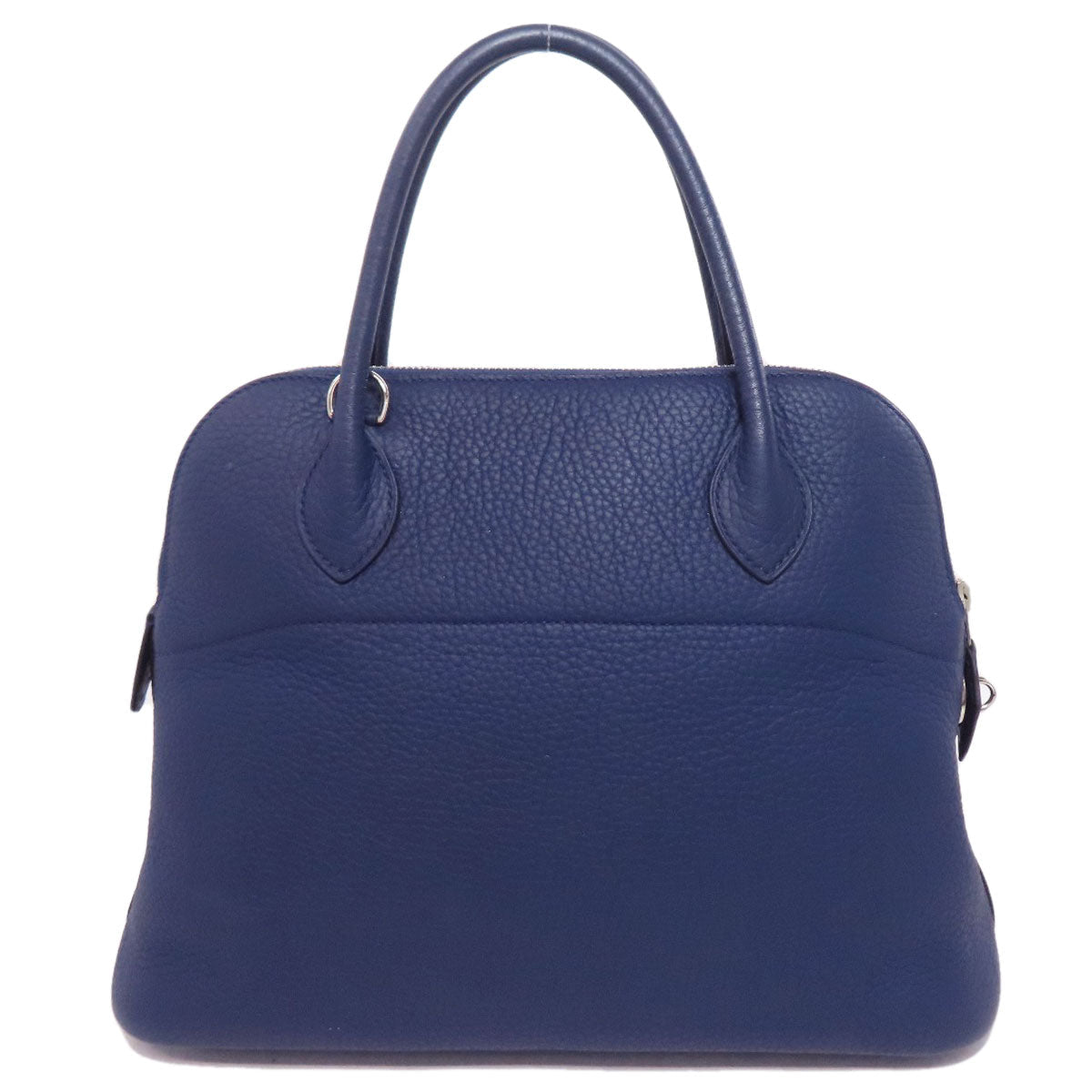 Hermes Handbag Taurillon Clemence Bolide Silvermetal Blue Travel Bag