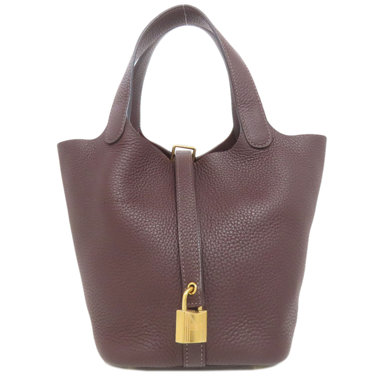 Taurillon Clemence Picotin Lock Pm Rouge Serie Red Gold Travel Bag