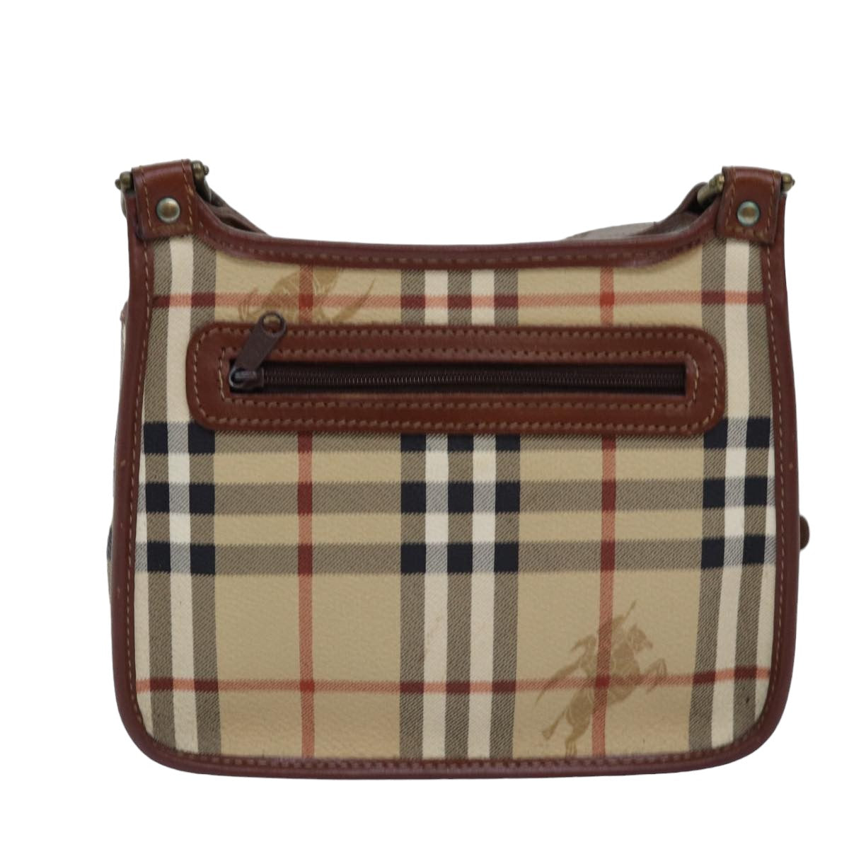Burberry Luxury ss Nova Check Shoulder Bag Pvc Auth Leather Beige Beige Auth 76100