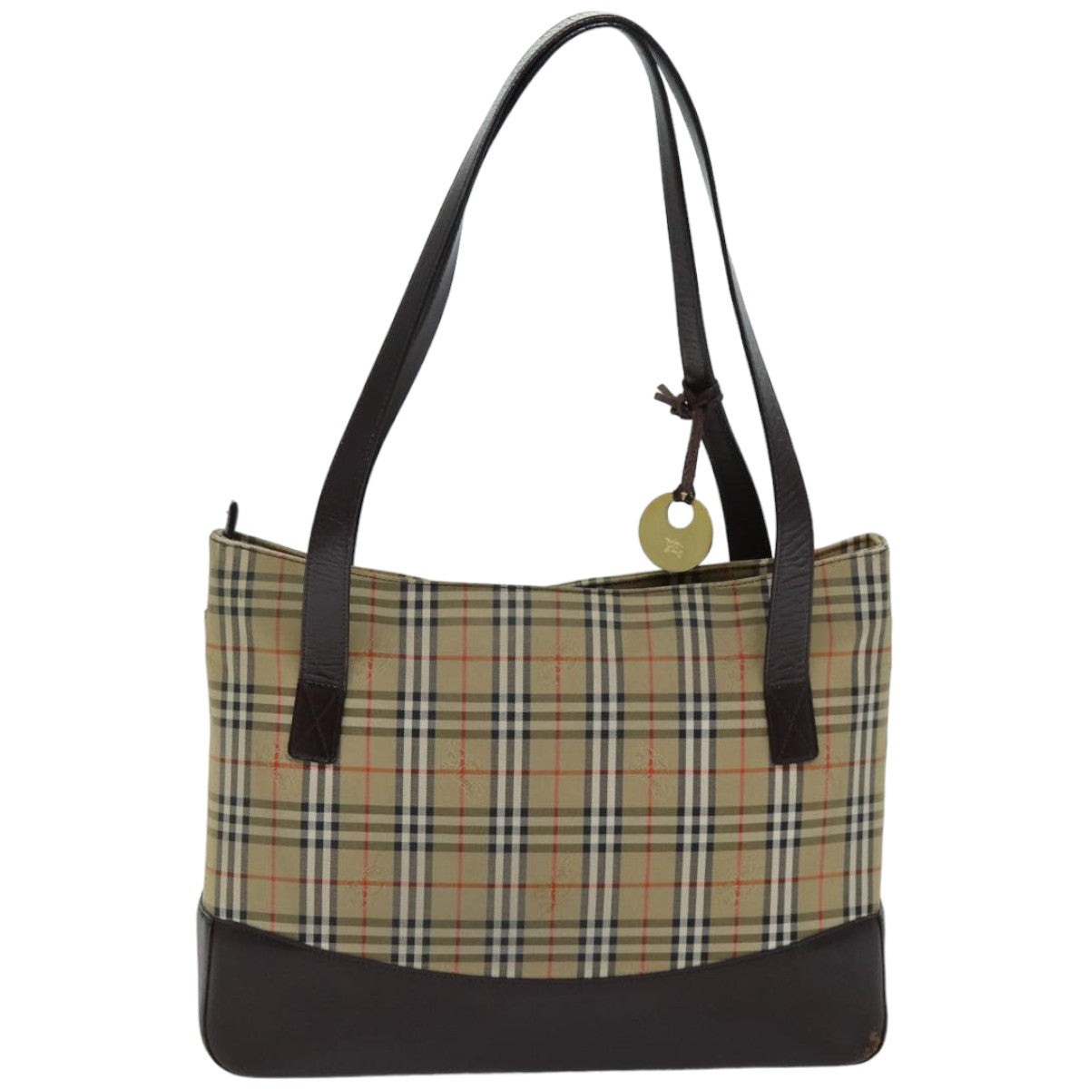 Burberry Luxury Nova Check Tote Bag Auth Canvas Beige Beige Auth 76146