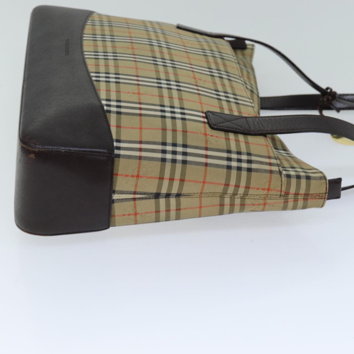 Burberry Luxury Nova Check Tote Bag Auth Canvas Beige Beige Auth 76146