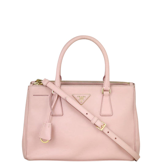Prada Tote Bag Lux Galleria Double Tote 10 Saffiano Pink Small