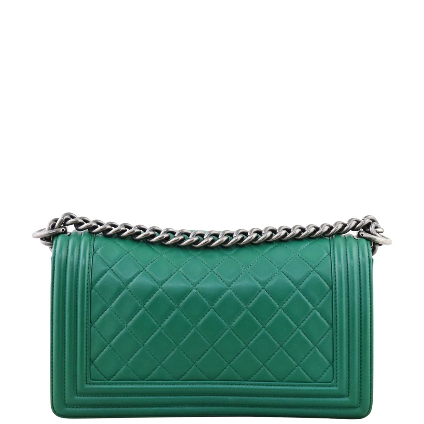 Chanel Boy Old Handbag Green Medium