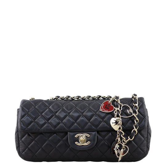 Chanel East West Valentine Bag Flap Handbag