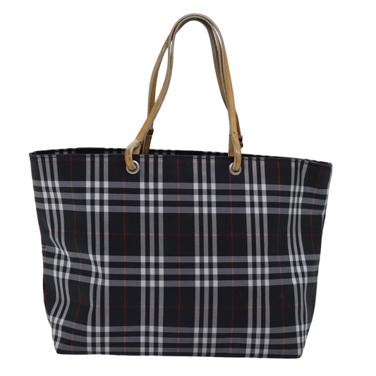 Burberry Luxury Nova Check Hand Bag Auth Nylon Black Travel Bag Black Auth 76571