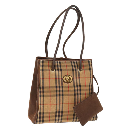Burberry Luxury ss Nova Check Tote Bag Auth Canvas Beige Beige Auth 77379