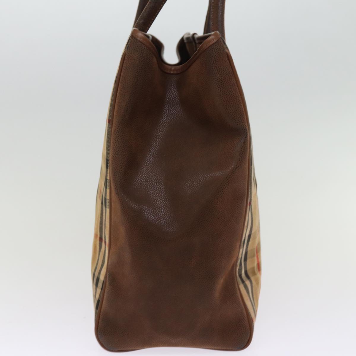 Burberry Luxury ss Nova Check Tote Bag Auth Canvas Beige Beige Auth 77379
