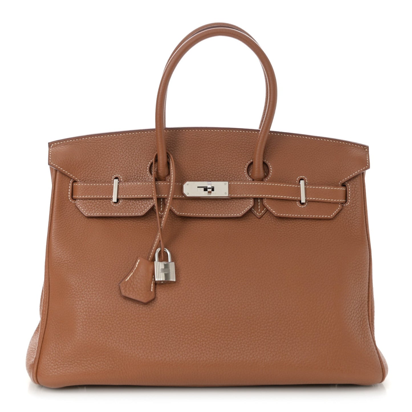 Hermes Taurillon Clemence Birkin Handbag Gold Travel Bag 35 Gold 1752207