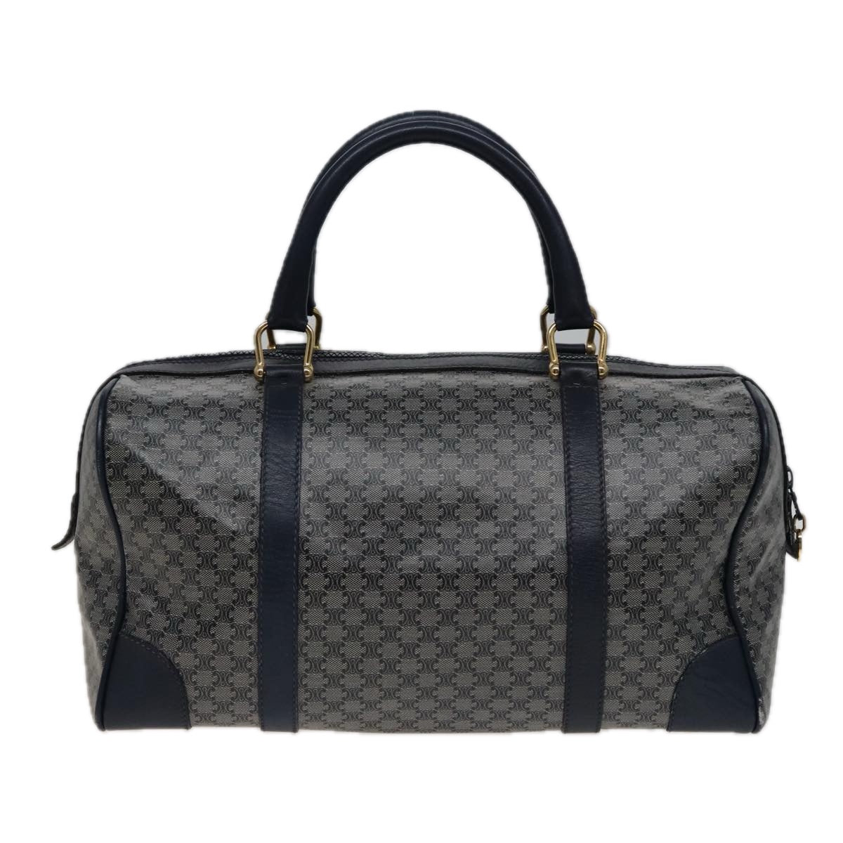 Luxury Macadam Boston Bag Navy Canvas Travel Bag
