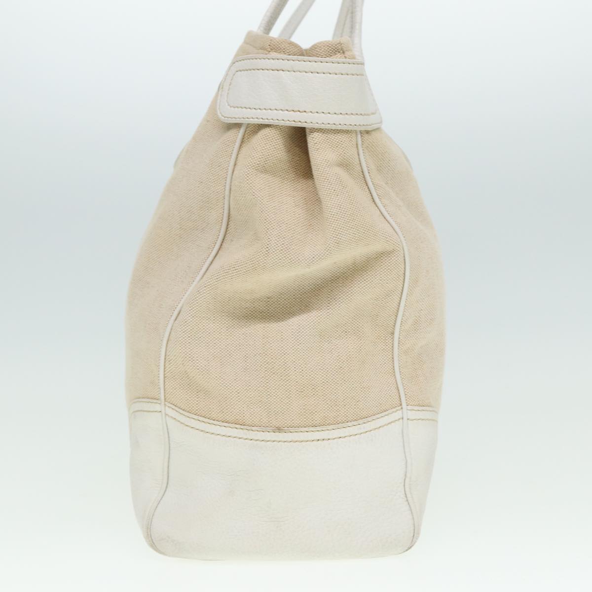Prada Tote Bag Auth Canvas Beige Beige Auth 77732
