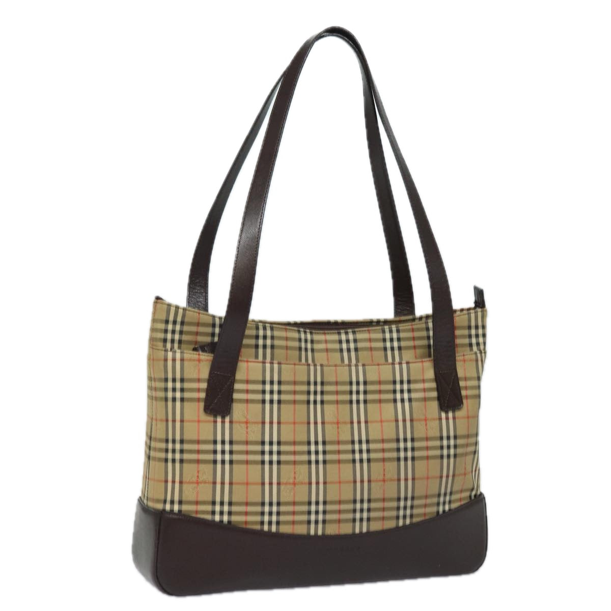 Burberry Luxury Nova Check Shoulder Bag Auth Canvas Beige Beige Auth 77833