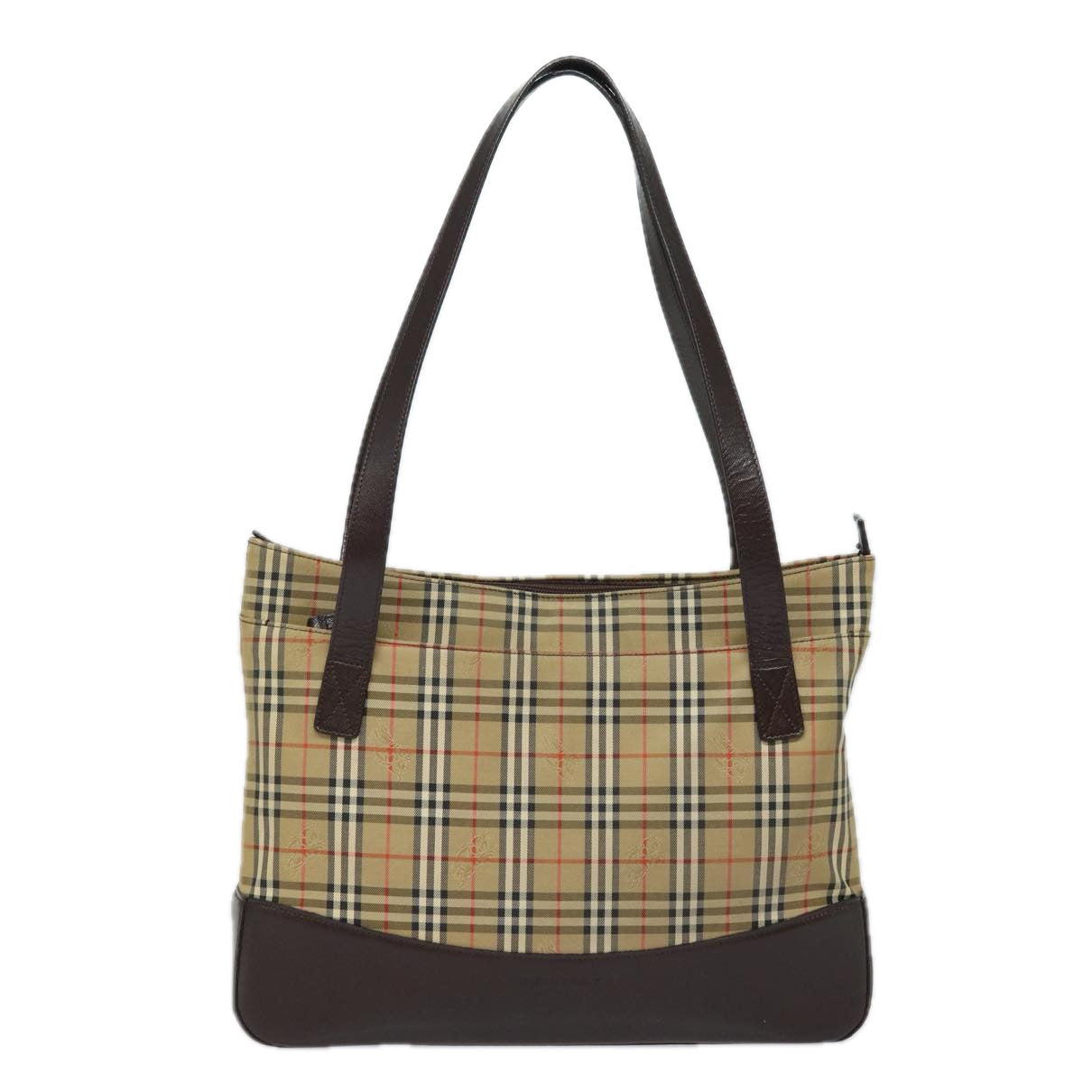 Burberry Luxury Nova Check Shoulder Bag Auth Canvas Beige Beige Auth 77833