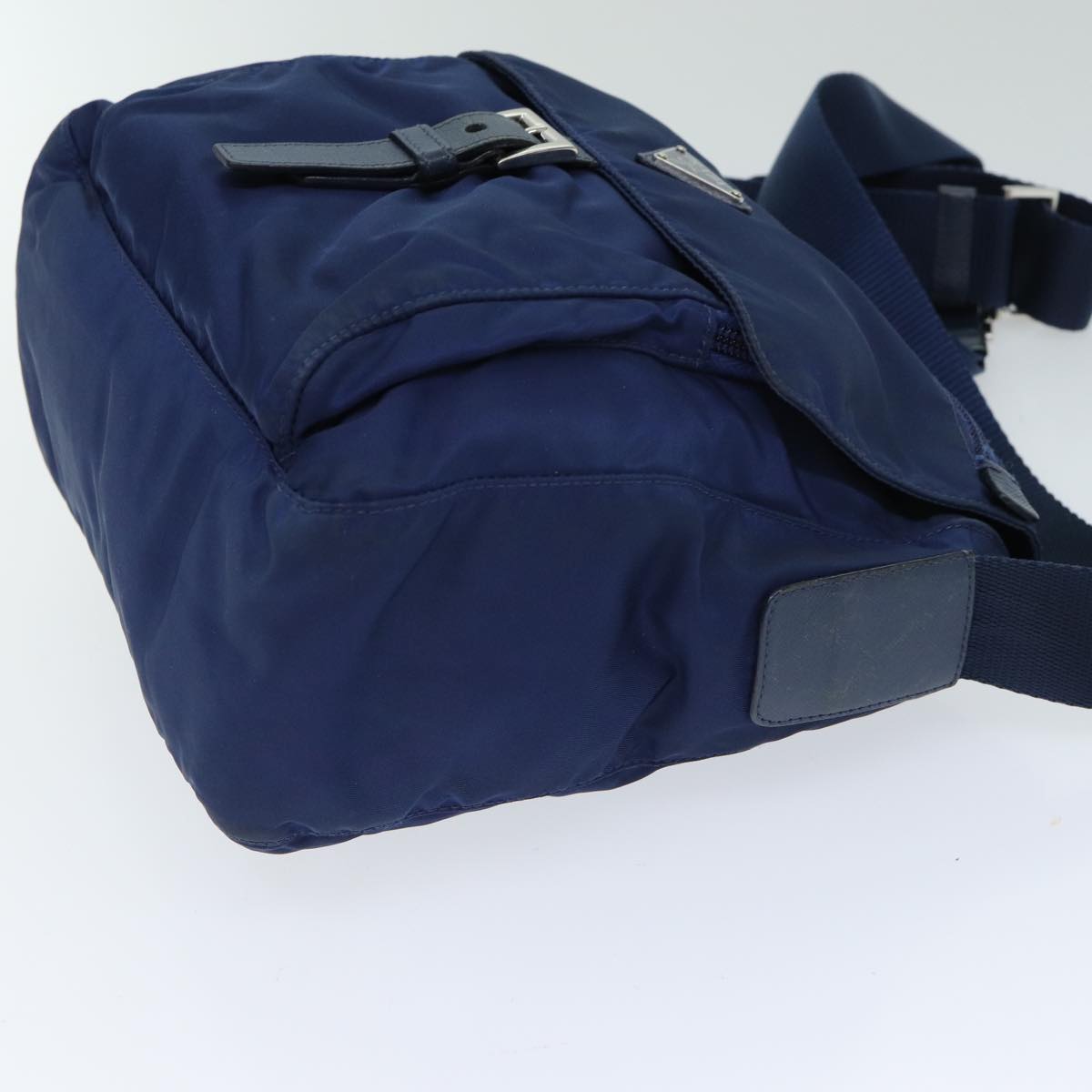 Prada Shoulder Bag Auth Nylon Blue Blue Auth 77835