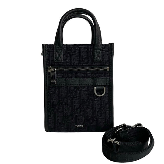 Dior Shoulder Bag , Oblique Pattern North South Leather Canvas