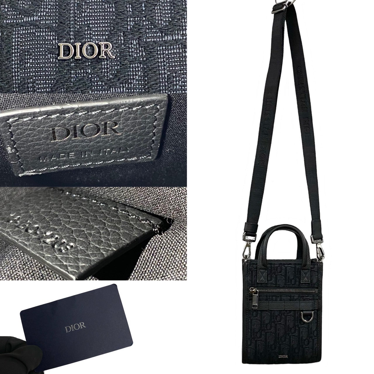 Dior Shoulder Bag , Oblique Pattern North South Leather Canvas