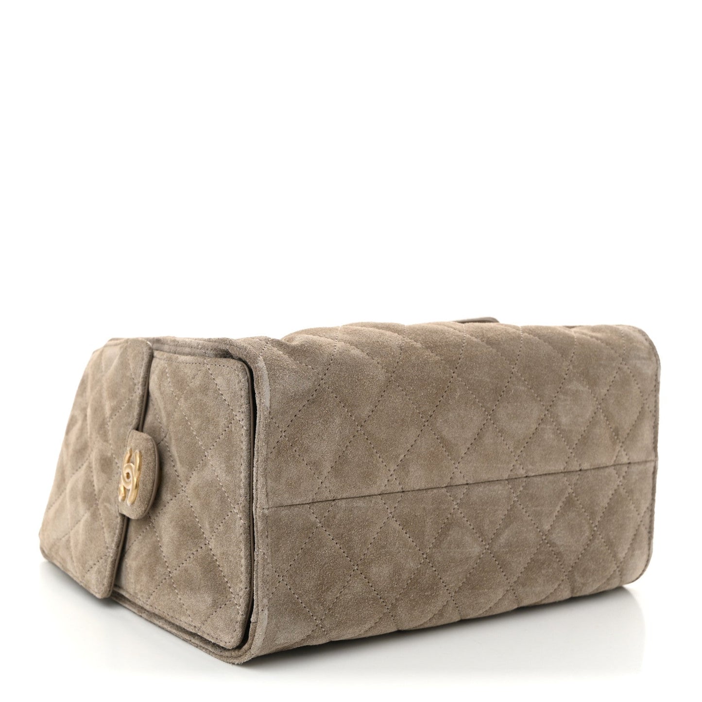 Suede Quilted Small 25 Handbag Dark Grey Modern