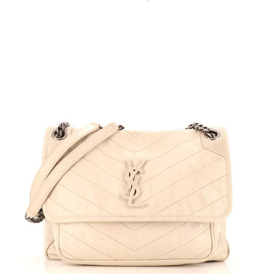 YSL Saint Laurent Saint Laurent Trending Niki Chain Flap Bag Leather Matelasse Travel Bag