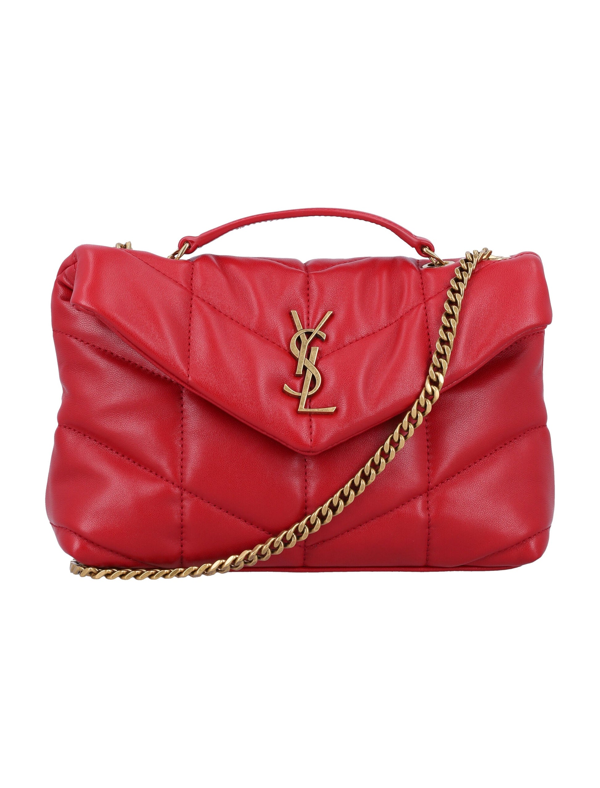 YSL Saint Laurent Saint Laurent Trending Women Toy Puffer Bag Red Mini Travel Bag