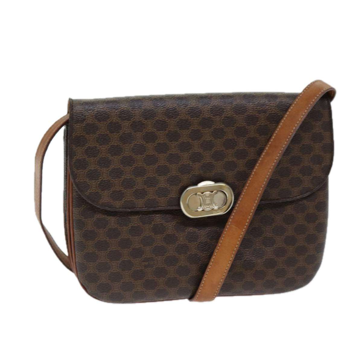 Luxury Macadam Shoulder Bag Pvc Leather Canvas Leather Brown