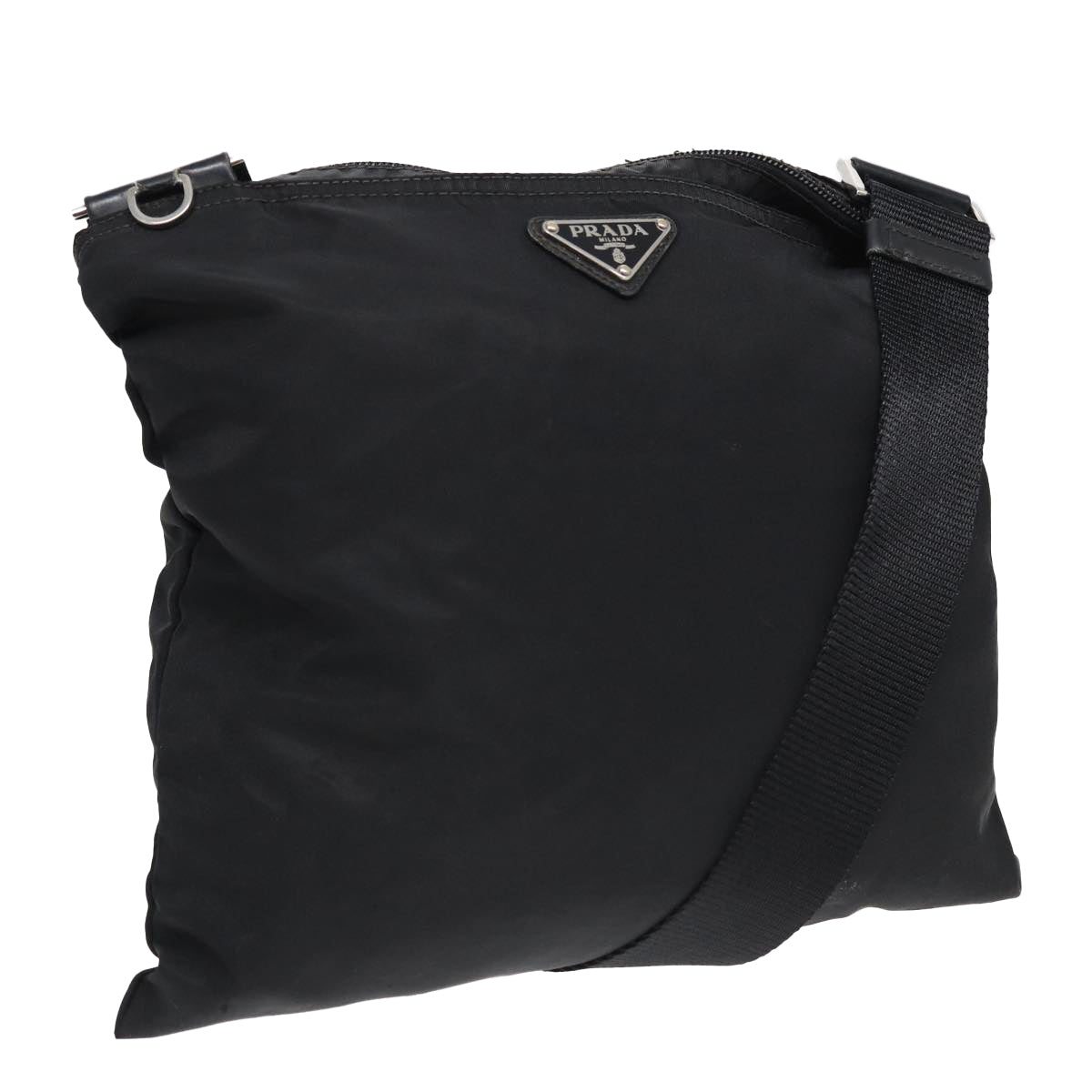 Prada Shoulder Bag Auth Nylon Black Black Auth 78264