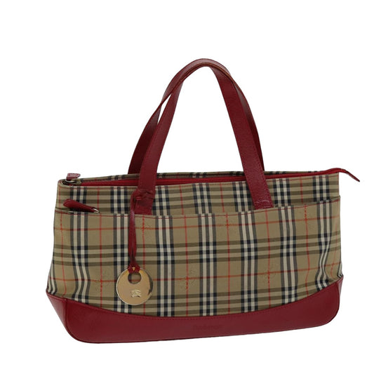 Burberry Luxury ss Nova Check Hand Bag Auth Canvas Beige Travel Bag