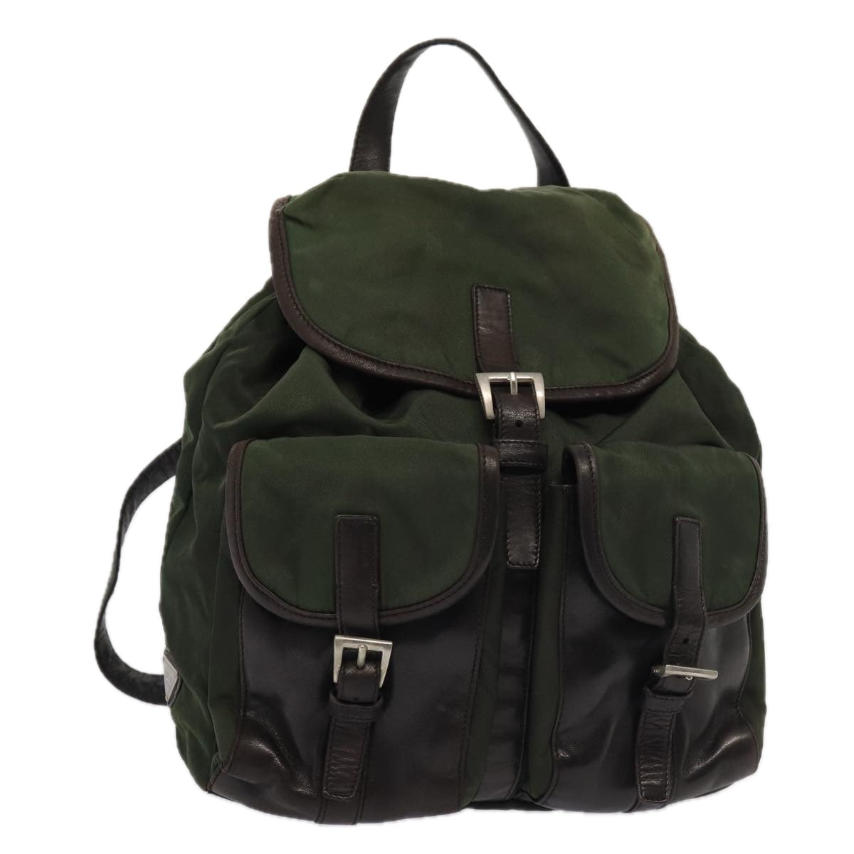 Prada Backpack Khaki Auth Nylon Khaki Auth 78357