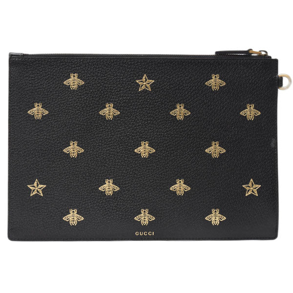 Gucci Bee Star Clutch Bag Leather