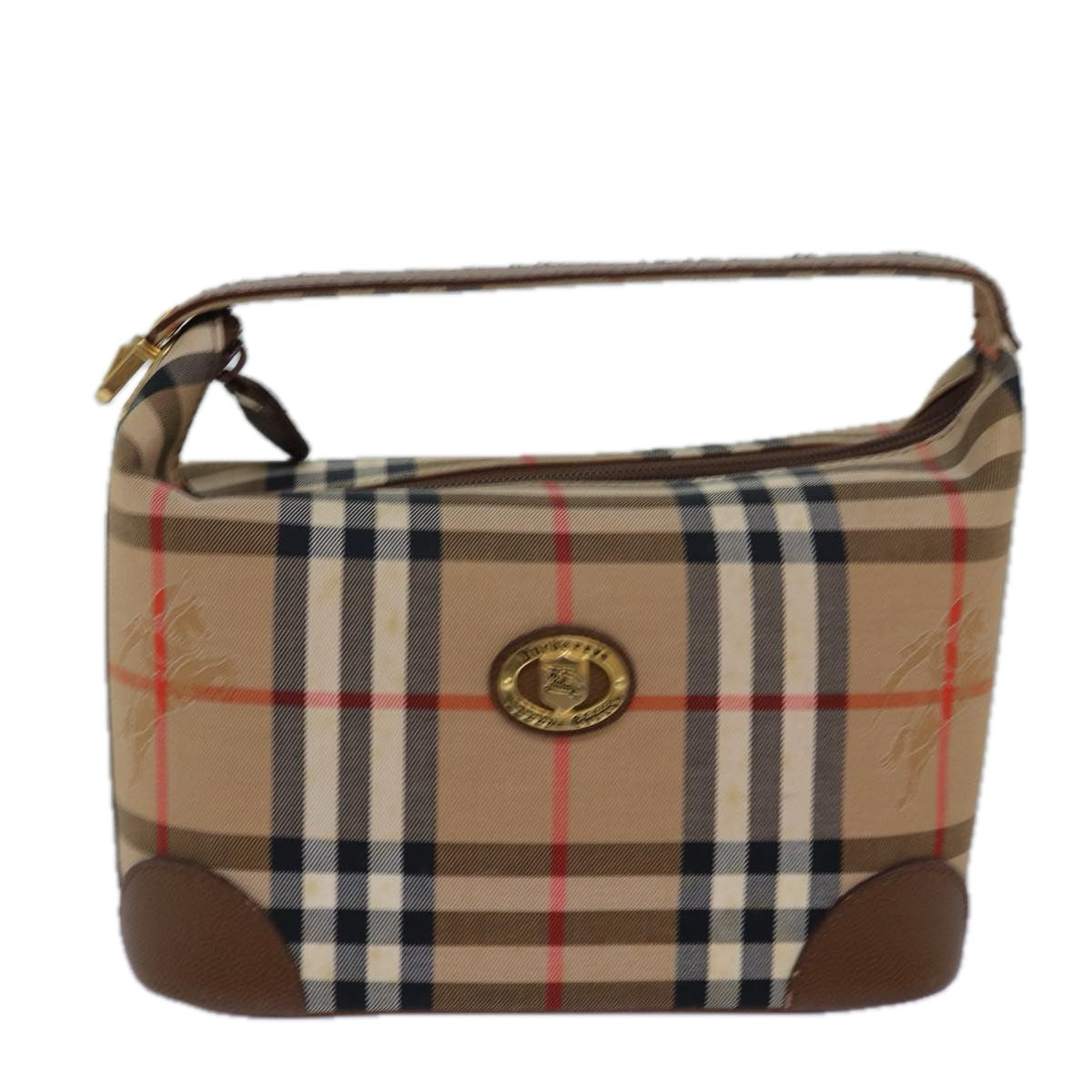 Burberry Luxury ss Nova Check Hand Bag Auth Canvas Beige Travel Bag Beige Auth 78457
