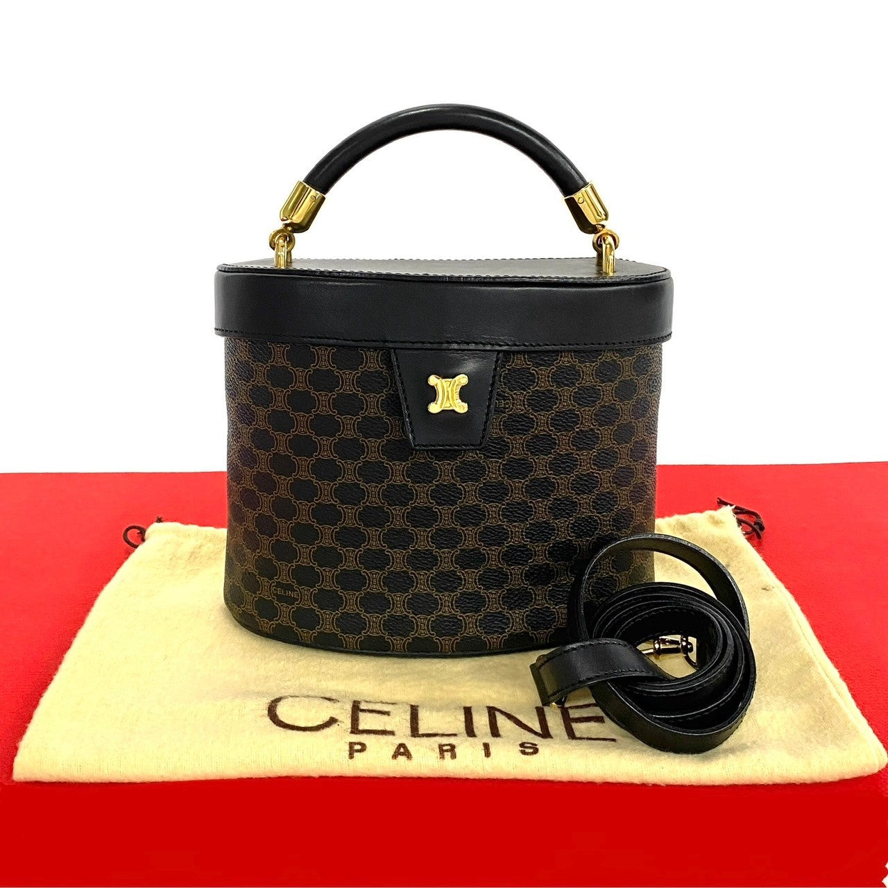 Shoulder Bag , Pvc Macadam Blazon Pattern Leather Black