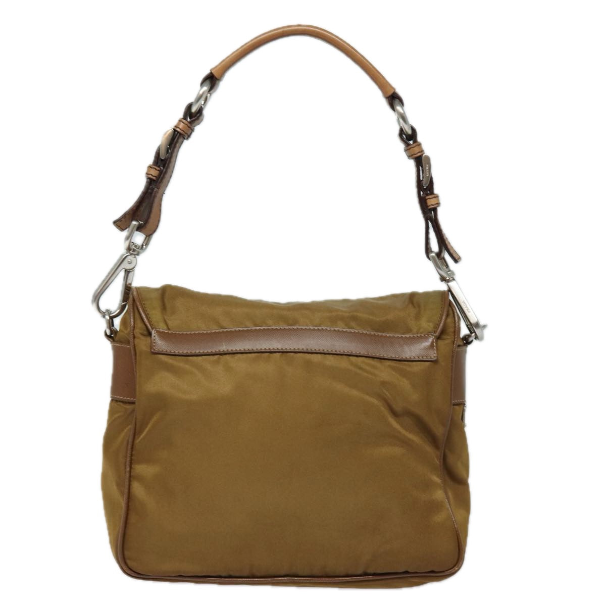 Prada Shoulder Bag Auth Nylon Brown Brown Auth 78815