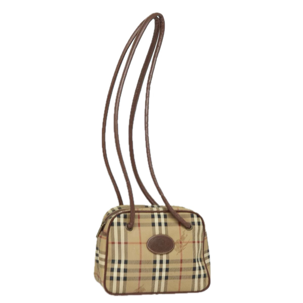 Burberry Luxury ss Nova Check Shoulder Bag Pvc Auth Leather Beige Beige Auth 78850
