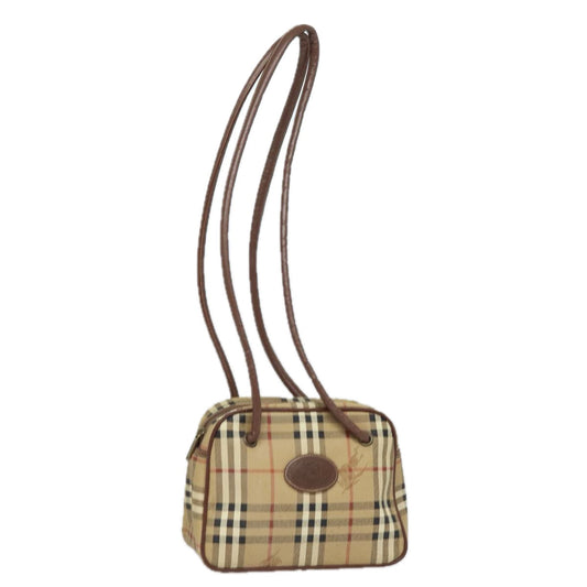 Burberry Luxury ss Nova Check Shoulder Bag Pvc Auth Leather Beige Beige Auth 78850