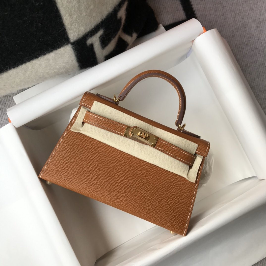 Top Quality Kelly Sellier Epsom Bag For Brown Mini Shoulder Bag
