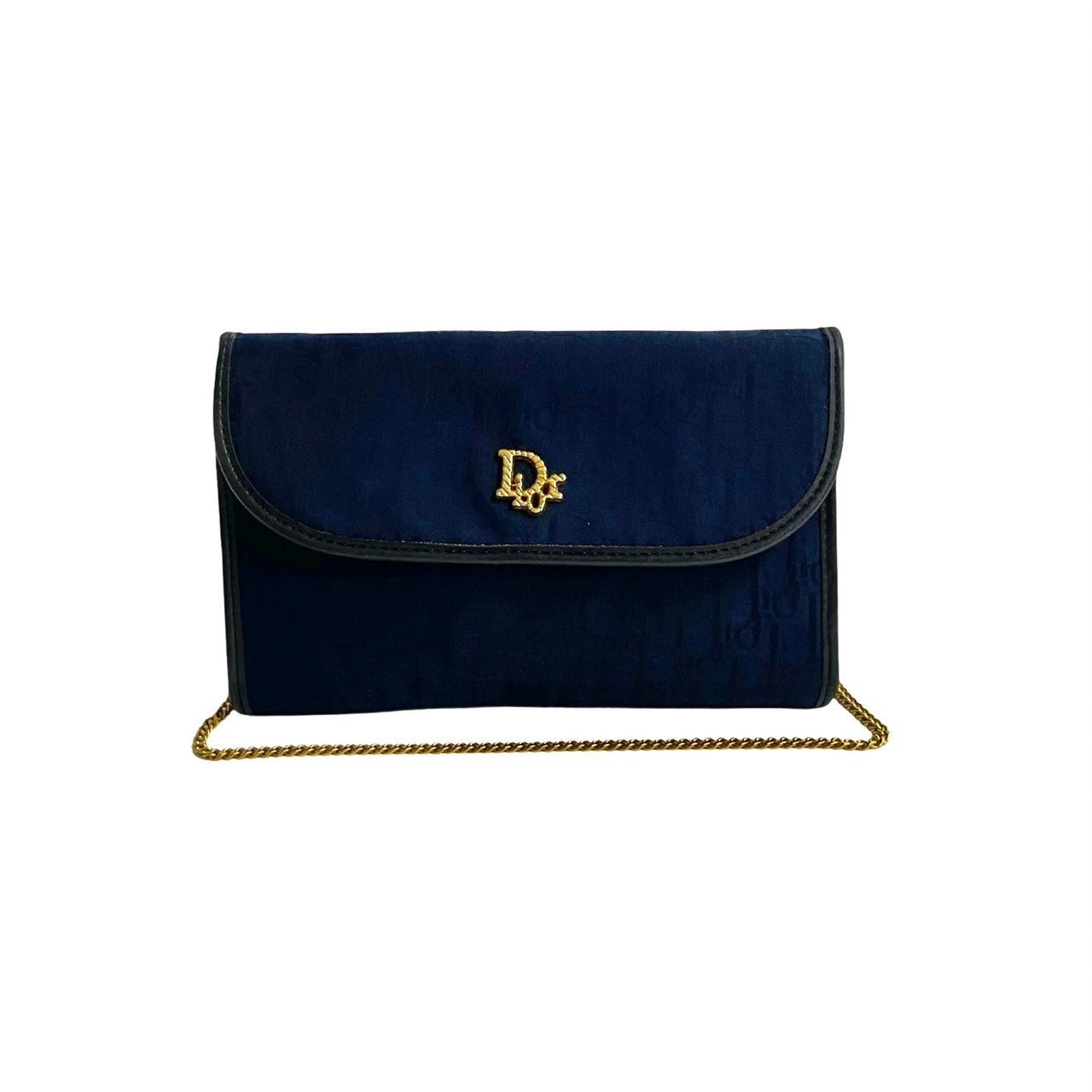 Dior Shoulder Bag , Navy Trotter Pattern Women Leather Canvas