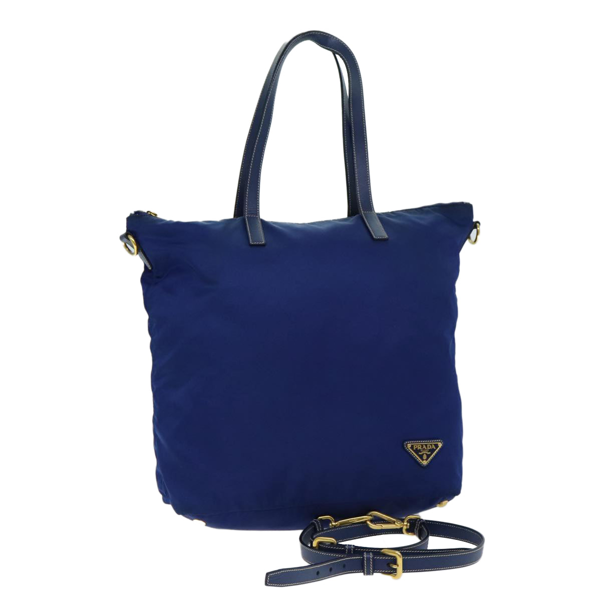 Prada Tote Bag 2Way Auth Nylon Blue
