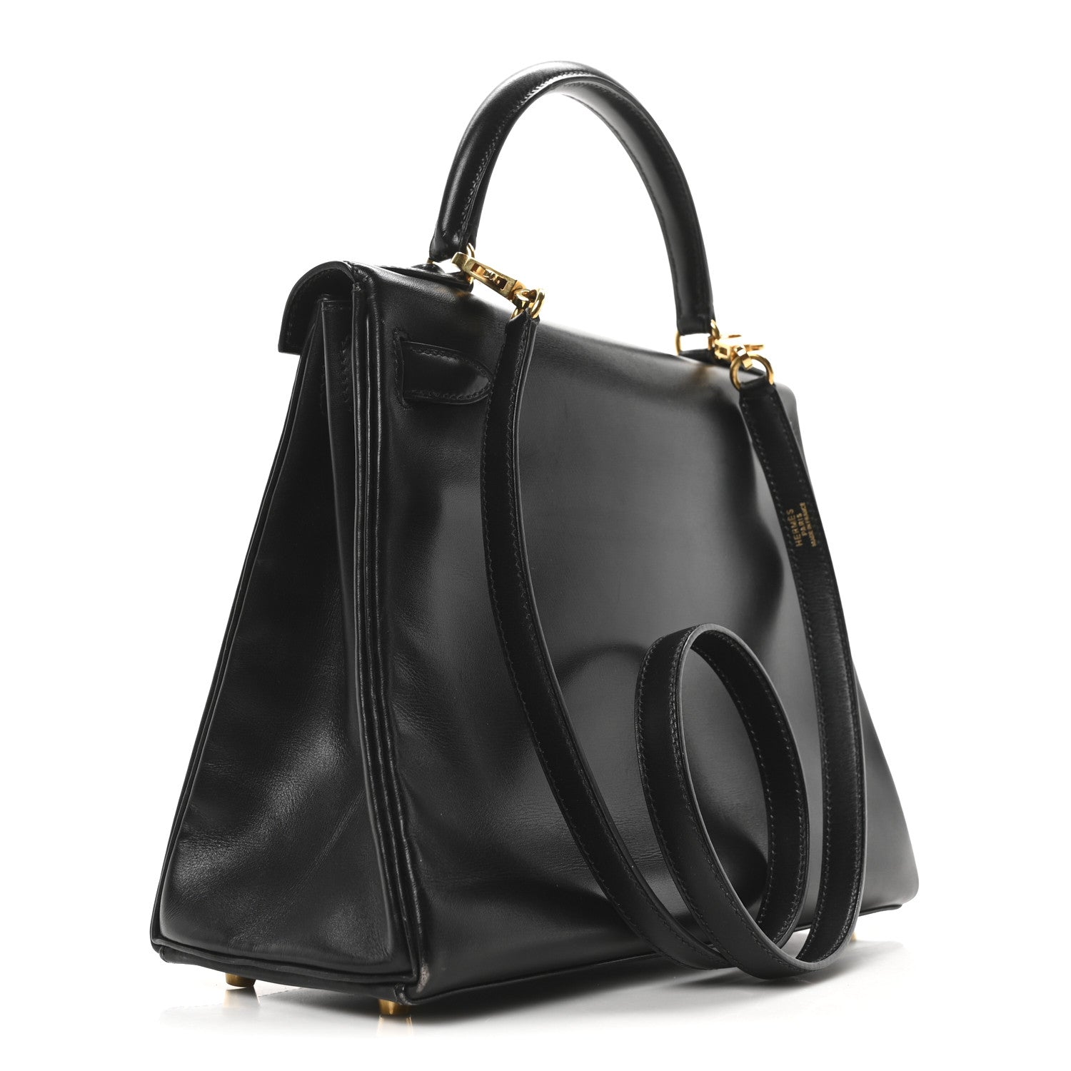 Hermes Box Kelly Retourne Handbag Black Travel Bag 28 Black 1747409