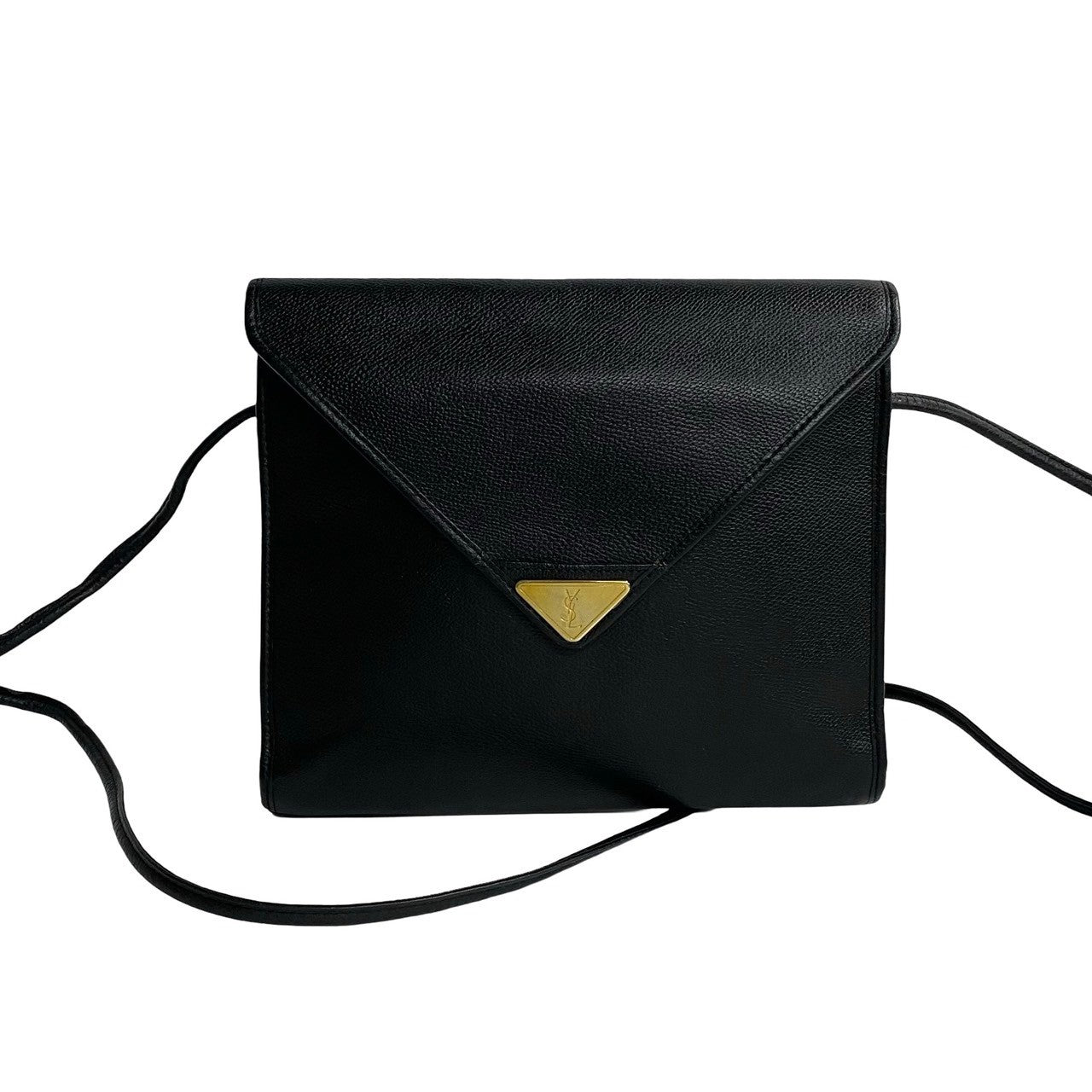 YSL Saint Laurent Shoulder Bag Women Leather Black Logo 791E791 33101
