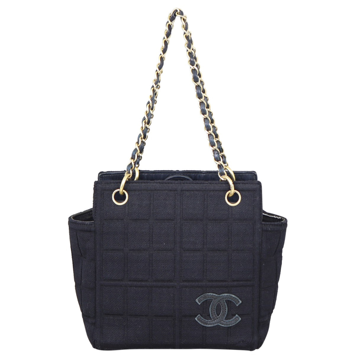 Chanel CC Knit Chocolate Bar Shoulder Bag Chain