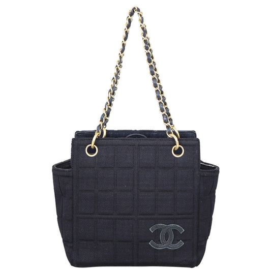 Chanel CC Knit Chocolate Bar Shoulder Bag Chain