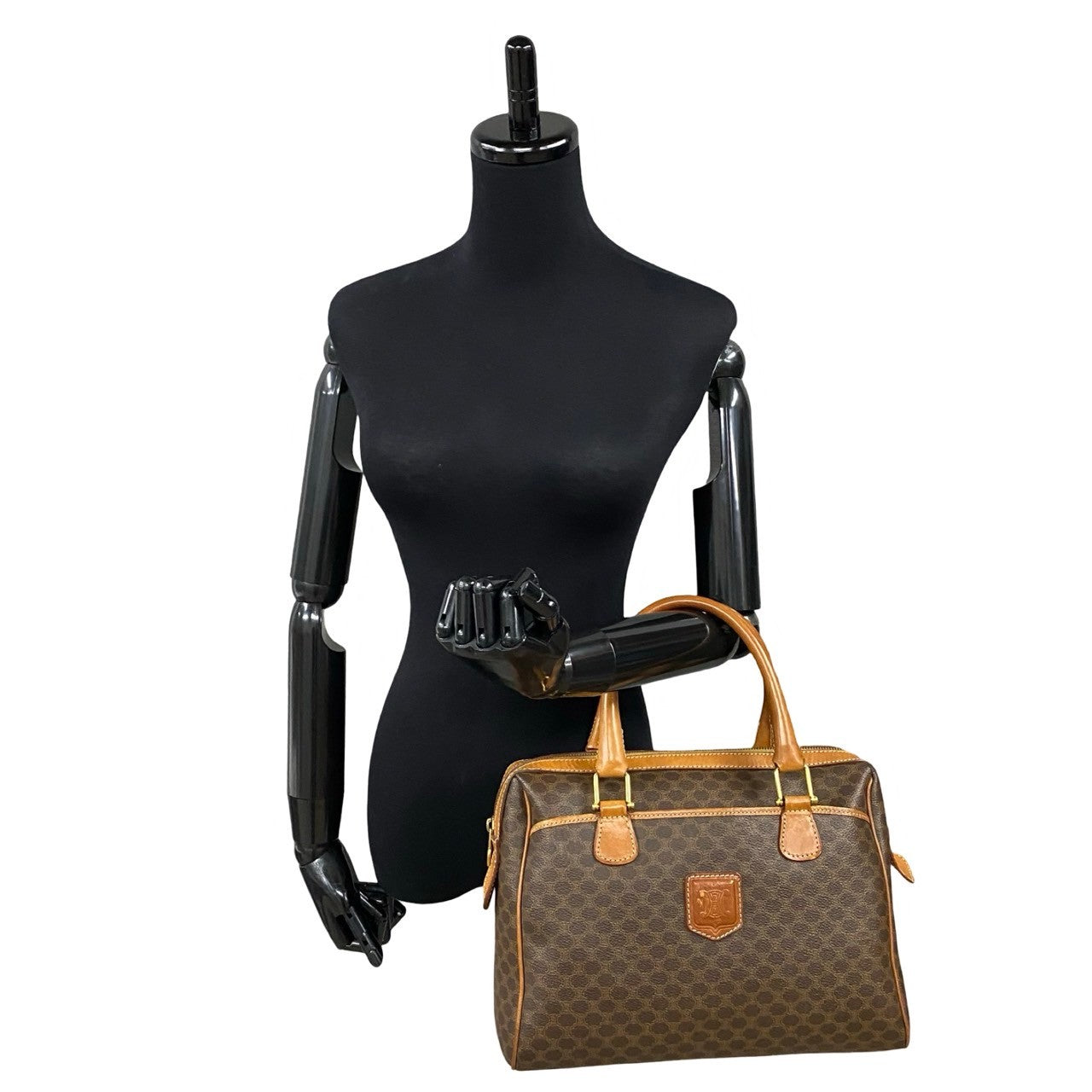 Boston Duffel Bag , Pvc Macadam Blazon Leather Brown Travel Bag
