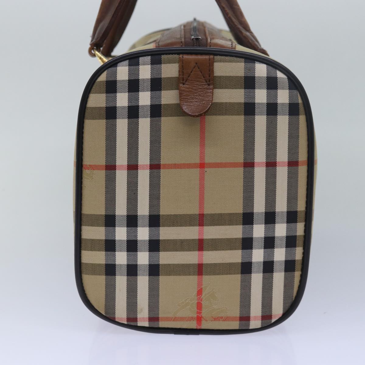 Burberry Luxury ss Nova Check Boston Bag Auth Canvas Beige Travel Bag Beige Auth 79483