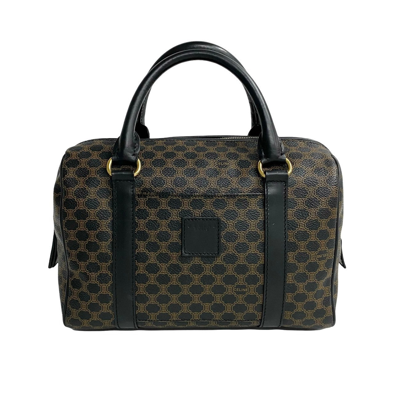 Macadam Blason Pattern Mens(Unisex) Leather Brown Travel Bag
