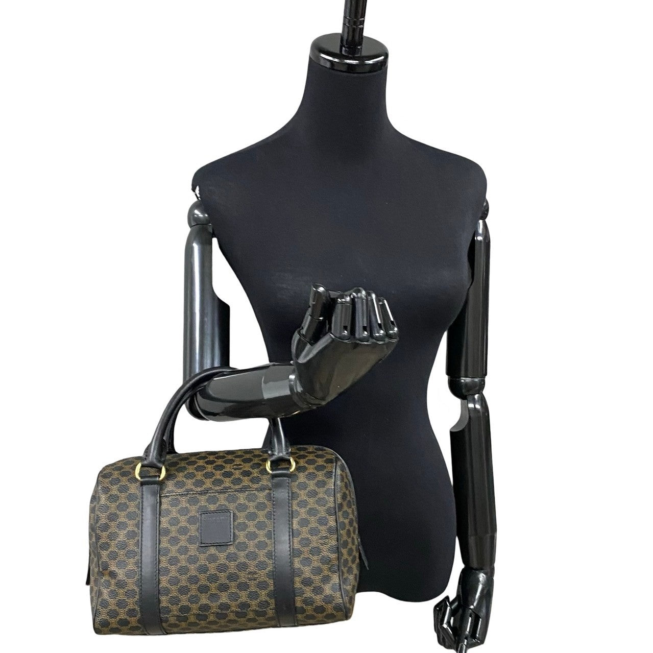 Macadam Blason Pattern Mens(Unisex) Leather Brown Travel Bag