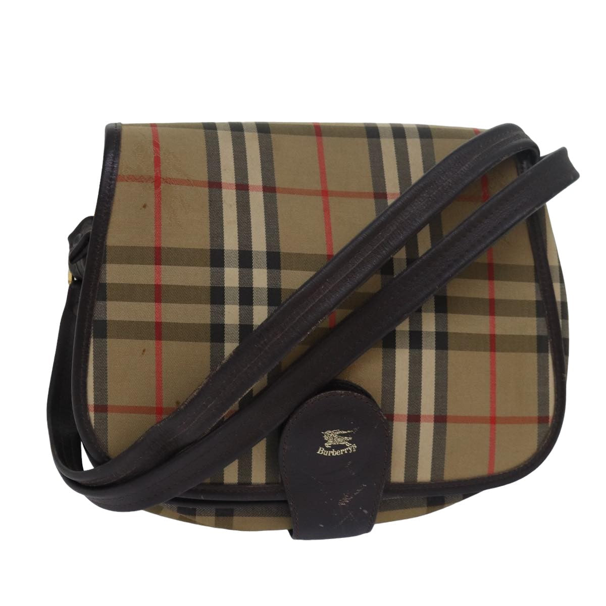 Burberry Luxury ss Nova Check Shoulder Bag Dark Auth Canvas Brown