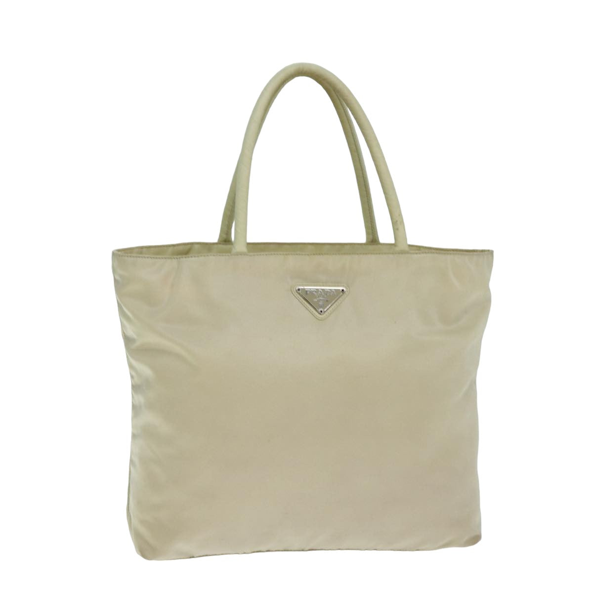 Prada Hand Bag Auth Nylon Beige Travel Bag Beige Auth 79637
