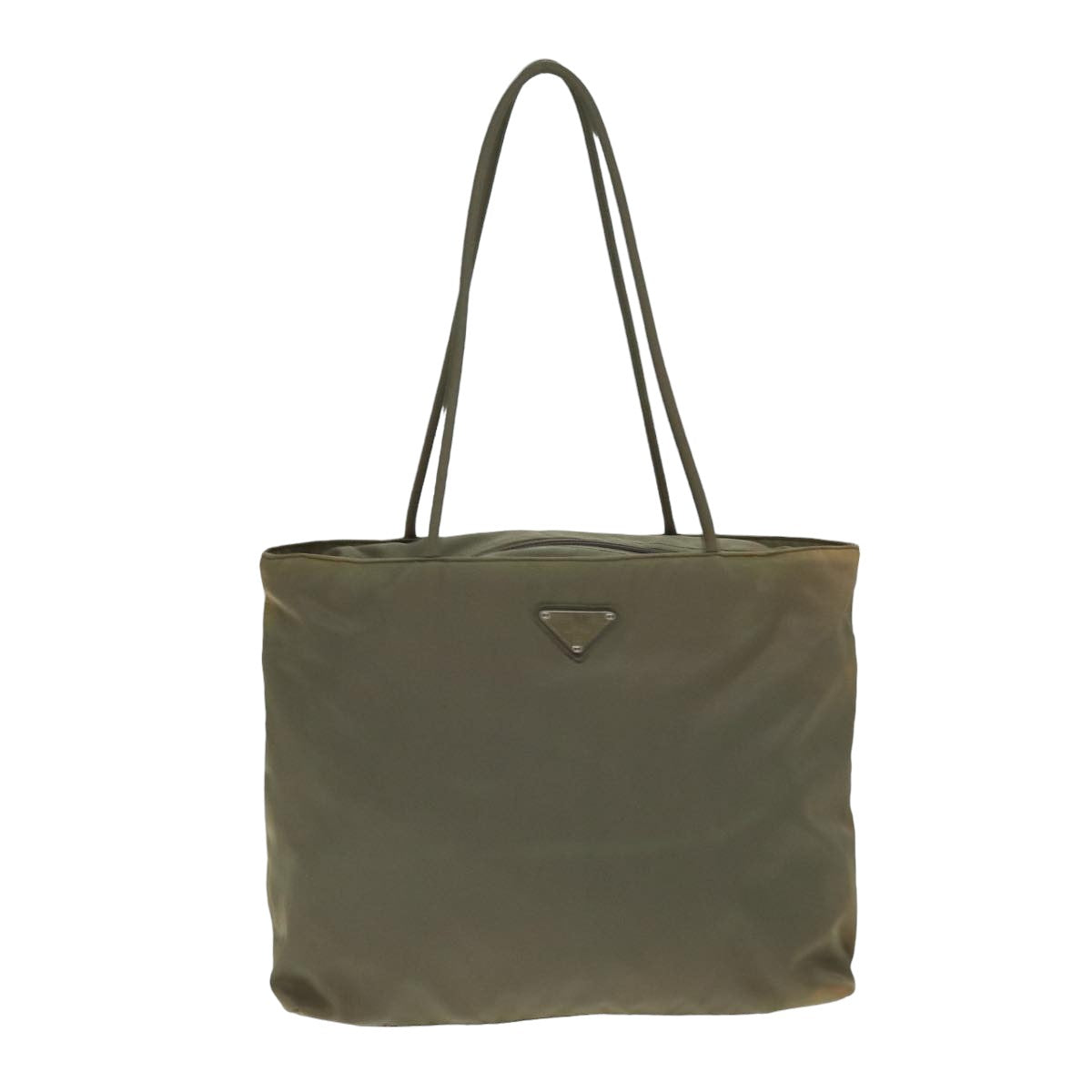 Prada Tote Bag Auth Nylon Gray Gray Auth 79652